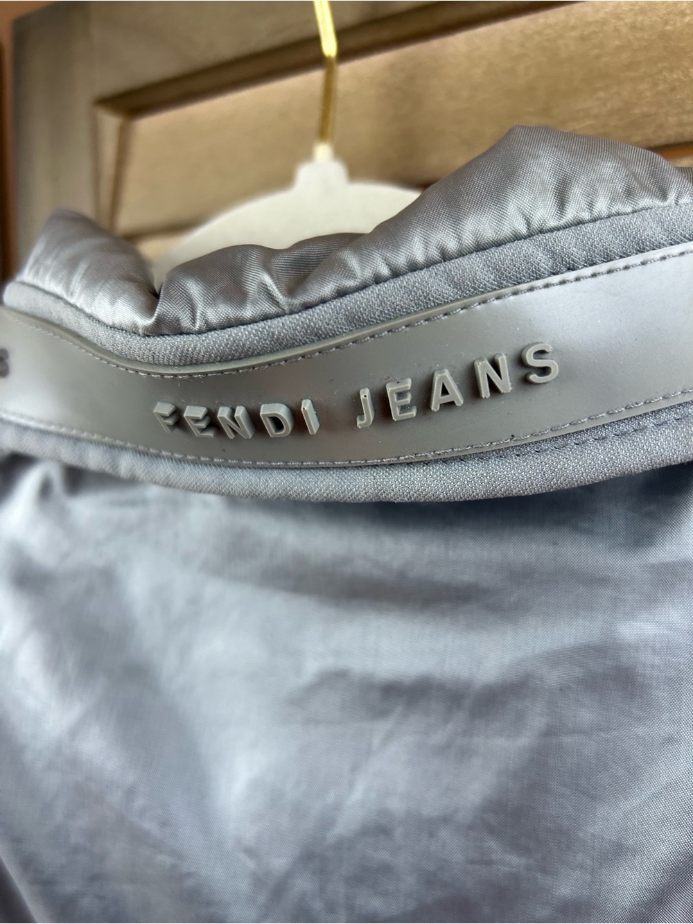 Fendi Jeans Made in Italy Silver Technical Zip Jacket Women’s Large IT 52 - Picture 10 of 14